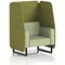 Brixworth 1 Seater Open Booth, Black Legs, Rivet Fabric, Olive Panels And Burnish Sofa