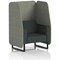 Brixworth 1 Seater Open Booth, Black Legs, Rivet Fabric, Vitreous Panels And Charcoal Sofa