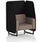 Brixworth 1 Seater Open Booth, Black Legs, X2 Fabric, Diameter Panels And Theory Sofa