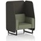 Brixworth 1 Seater Open Booth, Black Legs, Main Line Flax Fabric, Temple Panels And Monument Sofa