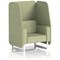Brixworth 1 Seater Open Booth, White Legs, Rivet Fabric, Burnish Panels And Sofa