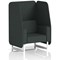 Brixworth 1 Seater Open Booth, White Legs, Rivet Fabric, Charcoal Panels And Sofa