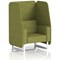 Brixworth 1 Seater Open Booth, White Legs, Rivet Fabric, Olive Panels And Sofa