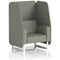 Brixworth 1 Seater Open Booth, White Legs, Rivet Fabric, Vitreous Panels And Sofa