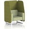 Brixworth 1 Seater Open Booth, White Legs, Rivet Fabric, Olive Panels And Burnish Sofa