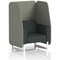 Brixworth 1 Seater Open Booth, White Legs, Rivet Fabric, Vitreous Panels And Charcoal Sofa