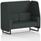 Brixworth 2 Seater Open Booth, Black Legs, Rivet Fabric, Charcoal Panels And Sofa