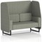 Brixworth 2 Seater Open Booth, Black Legs, Rivet Fabric, Vitreous Panels And Sofa