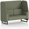 Brixworth 2 Seater Open Booth, Black Legs, Main Line Flax Fabric, Monument Panels And Sofa