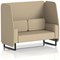 Brixworth 2 Seater Open Booth, Black Legs, Main Line Flax Fabric, Upminster Panels And Sofa