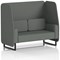 Brixworth 2 Seater Open Booth, Black Legs, Sumi Fabric, Kobe Panels And Sofa