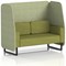 Brixworth 2 Seater Open Booth, Black Legs, Rivet Fabric, Burnish Panels And Olive Sofa