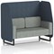 Brixworth 2 Seater Open Booth, Black Legs, Rivet Fabric, Crucible Panels And Prime Sofa