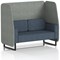 Brixworth 2 Seater Open Booth, Black Legs, Rivet Fabric, Prime Panels And Crucible Sofa