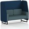Brixworth 2 Seater Open Booth, Black Legs, X2 Fabric, Calculus Panels And Polygon Sofa