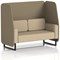 Brixworth 2 Seater Open Booth, Black Legs, Main Line Flax Fabric, Bank Panels And Upminster Sofa