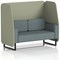 Brixworth 2 Seater Open Booth, Black Legs, Main Line Flax Fabric, Newbury Panels And Westminster Sofa