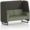 Brixworth 2 Seater Open Booth, Black Legs, Main Line Flax Fabric, Temple Panels And Monument Sofa