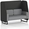 Brixworth 2 Seater Open Booth, Black Legs, Synergy Fabric, Mix Panels And Partner Sofa