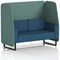 Brixworth 2 Seater Open Booth, Black Legs, Sumi Fabric, Handa Panels And Uto Sofa