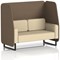 Brixworth 2 Seater Open Booth, Black Legs, Sumi Fabric, Osaka Panels And Zen Sofa