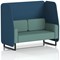 Brixworth 2 Seater Open Booth, Black Legs, Sumi Fabric, Uto Panels And Handa Sofa