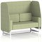 Brixworth 2 Seater Open Booth, White Legs, Rivet Fabric, Burnish Panels And Sofa