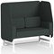 Brixworth 2 Seater Open Booth, White Legs, Rivet Fabric, Charcoal Panels And Sofa