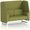 Brixworth 2 Seater Open Booth, White Legs, Rivet Fabric, Olive Panels And Sofa