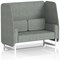 Brixworth 2 Seater Open Booth, White Legs, Rivet Fabric, Prime Panels And Sofa