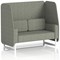 Brixworth 2 Seater Open Booth, White Legs, Rivet Fabric, Vitreous Panels And Sofa