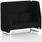 Brixworth 2 Seater Open Booth, White Legs, X2 Fabric, Diameter Panels And Sofa