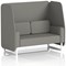 Brixworth 2 Seater Open Booth, White Legs, X2 Fabric, Number Panels And Sofa