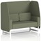 Brixworth 2 Seater Open Booth, White Legs, Main Line Flax Fabric, Monument Panels And Sofa