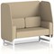 Brixworth 2 Seater Open Booth, White Legs, Main Line Flax Fabric, Upminster Panels And Sofa