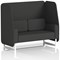 Brixworth 2 Seater Open Booth, White Legs, Synergy Fabric, Mix Panels And Sofa