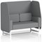 Brixworth 2 Seater Open Booth, White Legs, Synergy Fabric, Partner Panels And Sofa