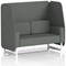 Brixworth 2 Seater Open Booth, White Legs, Sumi Fabric, Kobe Panels And Sofa