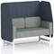 Brixworth 2 Seater Open Booth, White Legs, Rivet Fabric, Crucible Panels And Prime Sofa