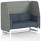 Brixworth 2 Seater Open Booth, White Legs, Rivet Fabric, Prime Panels And Crucible Sofa