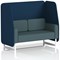 Brixworth 2 Seater Open Booth, White Legs, X2 Fabric, Calculus Panels And Polygon Sofa