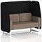 Brixworth 2 Seater Open Booth, White Legs, X2 Fabric, Diameter Panels And Theory Sofa