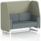 Brixworth 2 Seater Open Booth, White Legs, Main Line Flax Fabric, Newbury Panels And Westminster Sofa