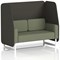 Brixworth 2 Seater Open Booth, White Legs, Main Line Flax Fabric, Temple Panels And Monument Sofa