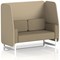 Brixworth 2 Seater Open Booth, White Legs, Main Line Flax Fabric, Upminster Panels And Bank Sofa