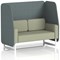 Brixworth 2 Seater Open Booth, White Legs, Main Line Flax Fabric, Westminster Panels And Newbury Sofa