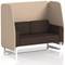 Brixworth 2 Seater Open Booth, White Legs, Synergy Fabric, Affix Panels And Wed Sofa