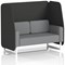 Brixworth 2 Seater Open Booth, White Legs, Synergy Fabric, Mix Panels And Partner Sofa