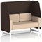 Brixworth 2 Seater Open Booth, White Legs, Synergy Fabric, Wed Panels And Affix Sofa