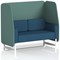 Brixworth 2 Seater Open Booth, White Legs, Sumi Fabric, Handa Panels And Uto Sofa